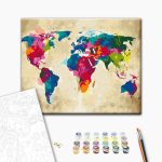 Peinture par numéros - World Map (Colourful)