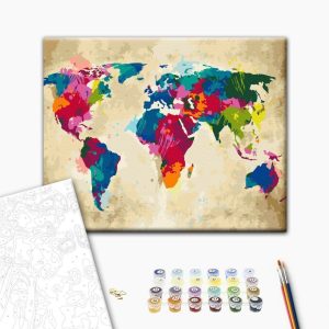 Peinture par numéros - World Map (Colourful)