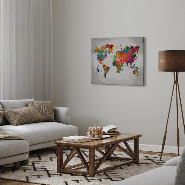 Peinture par numéros - World Map (Compass Rose)