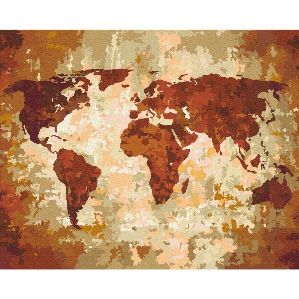 Peinture par numéros - World Map (Earth Colours)