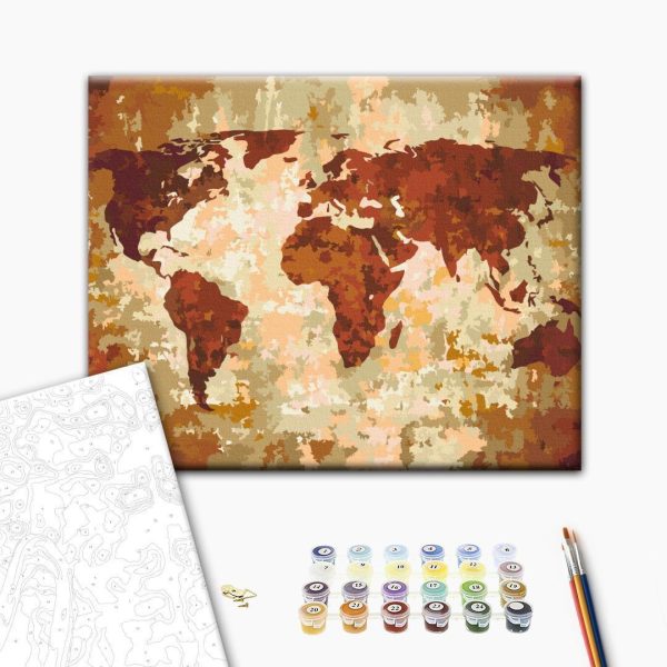 Peinture par numéros - World Map (Earth Colours)