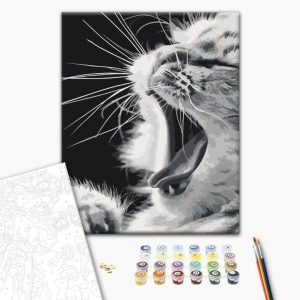 Peinture par numéros - Yawning Kitten